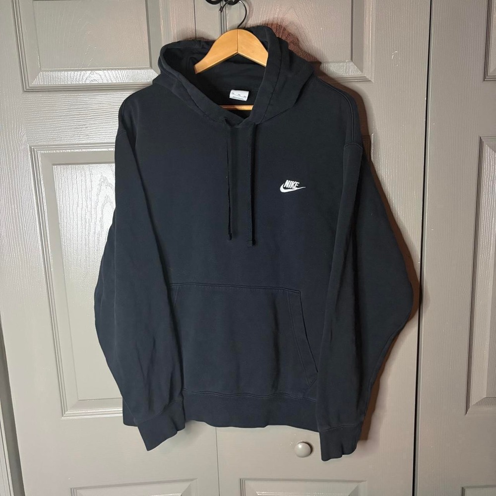 Nike Mens XXL Black Pullover Hoodie Embroidered Futura Logo Fleece Sweatshirt
